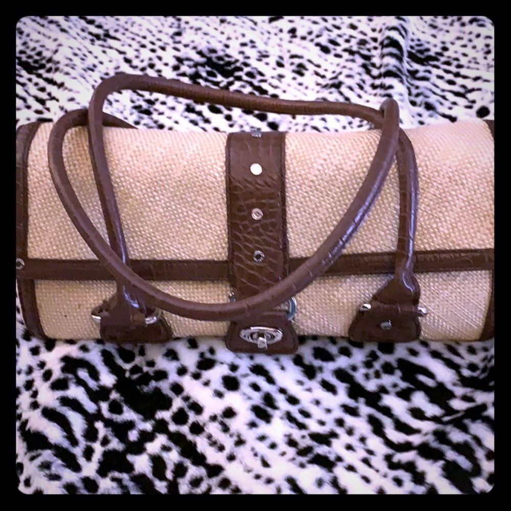 Antonio Melani straw and leather purse
